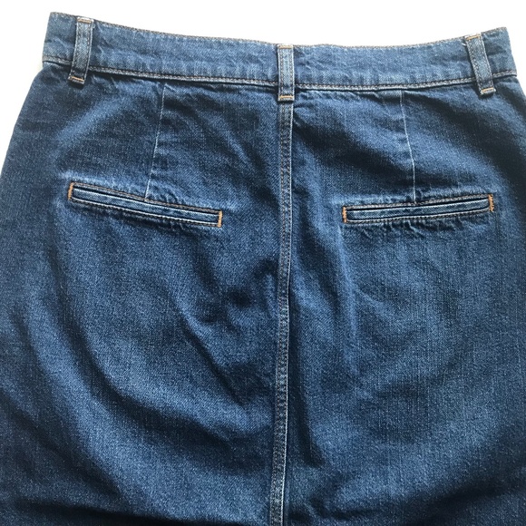 MASSIMO DUTTI MEDIUM WASH MIDLENGTH PENCIL JEAN SKIRT SIZE 6 - Picture 3 of 9